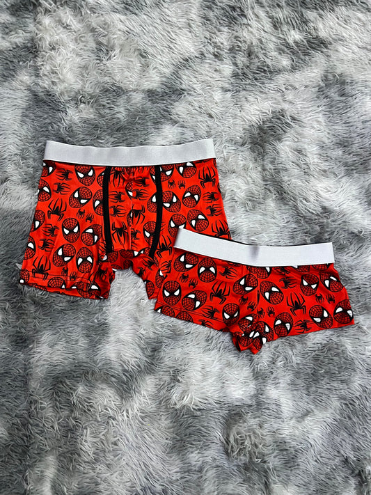 Spiderman couples matching underwear boxer and boxer MIXED SIZES