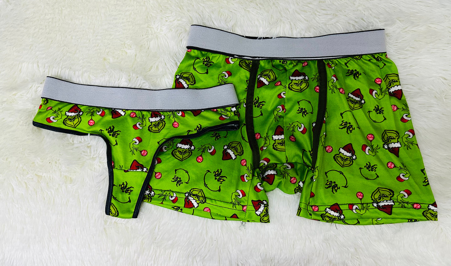 Grinch   matching couples underwear christmas