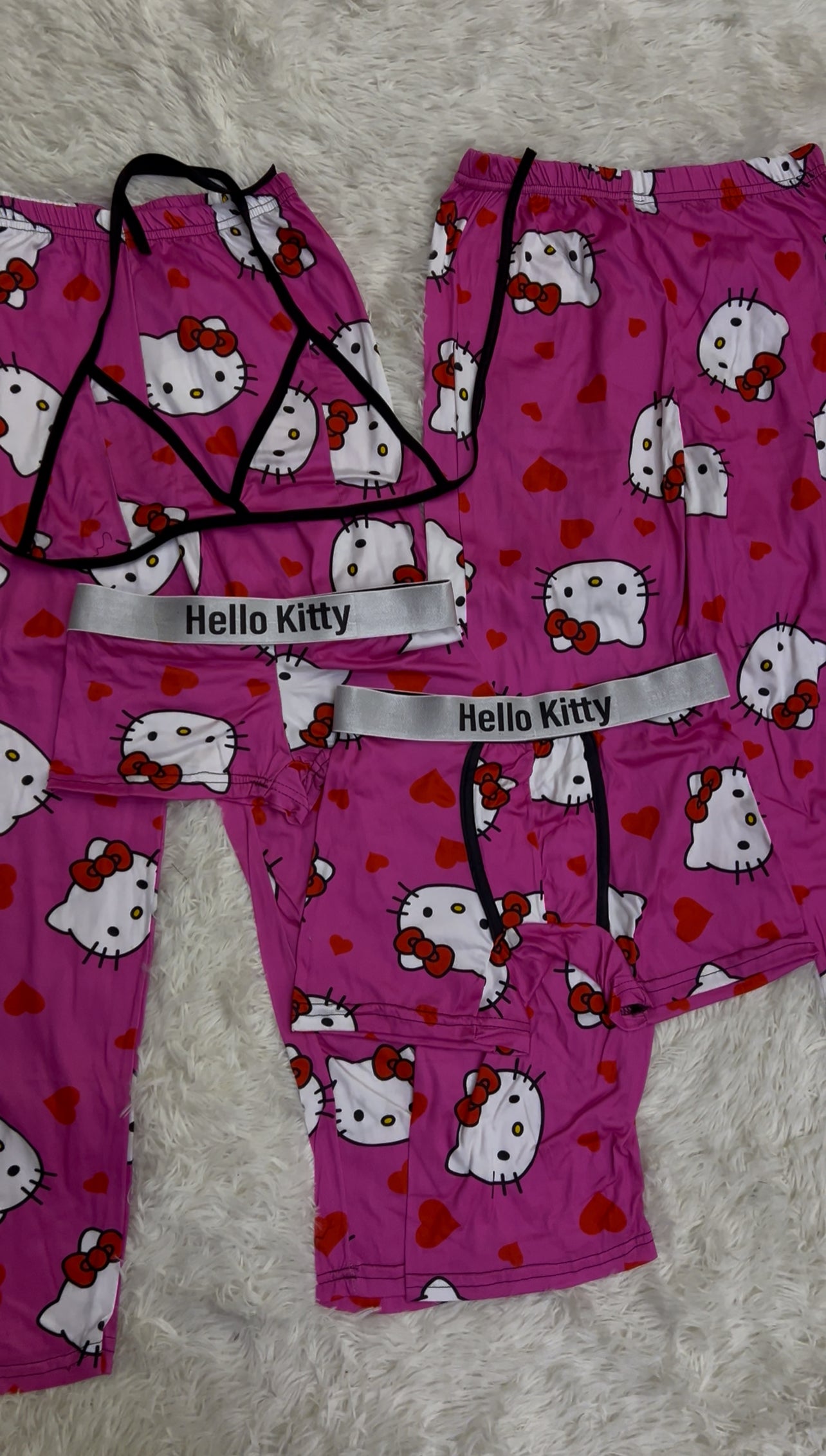 Hello kitty heart pink background 5 pcs pajama duo
