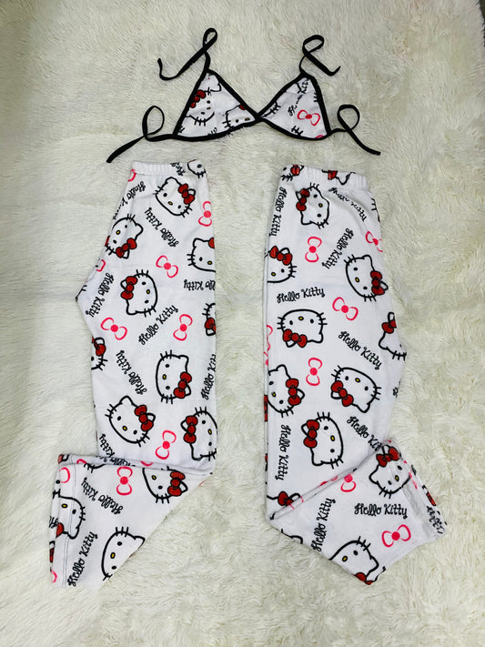 Hello kitty plush pajama duo