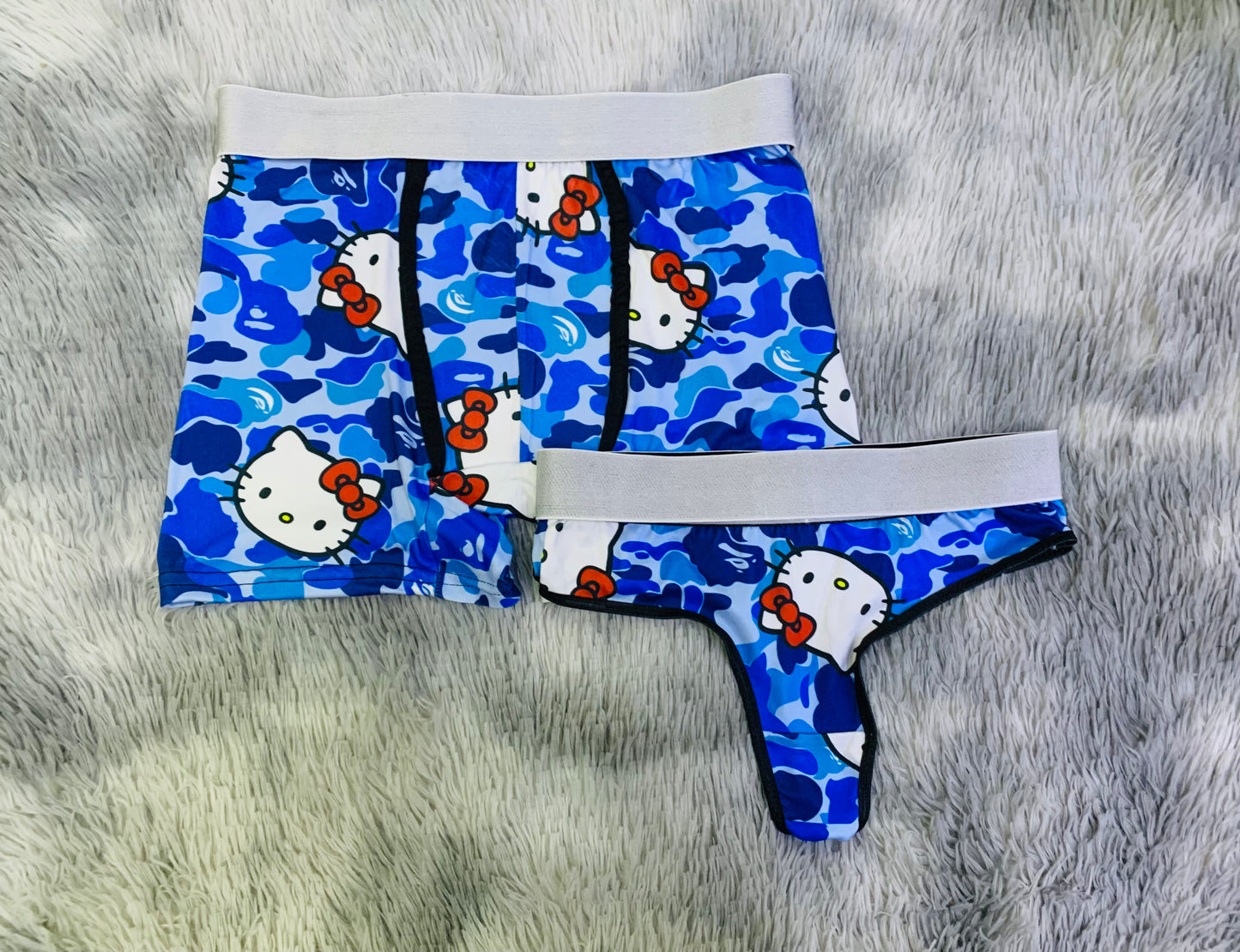Kitty camouflage blue  matching underwear