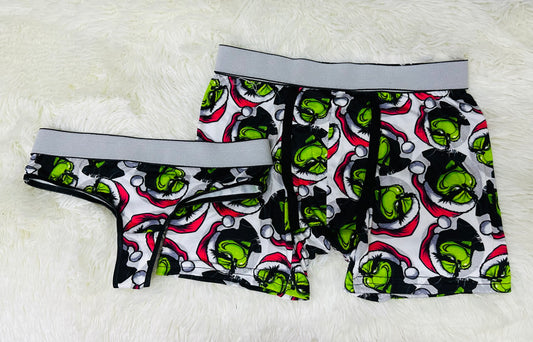 Grinch matching couples underwear christmas