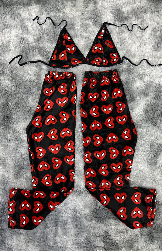 Spiderman heart plush pajama duo