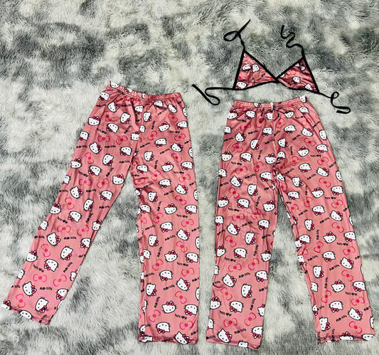 Hello kitty Gold Rose plush pajama duo