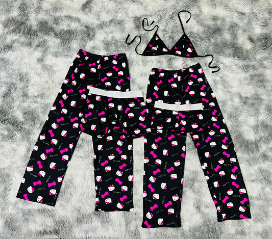 Hello kitty Faces and bow 5 pcs pajama duo