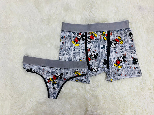 Mickey Mouse White Duo One-size With Thong - Fundies