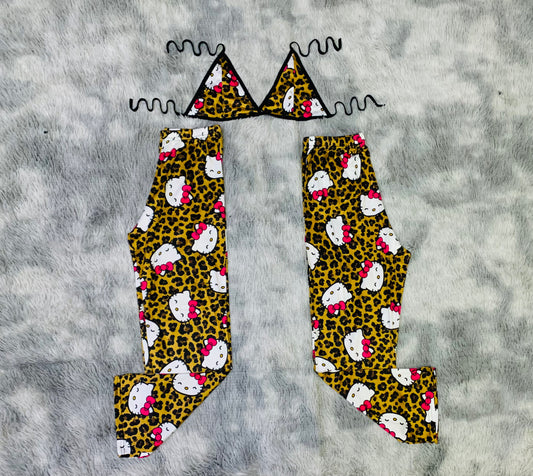 Hello Kitty animal print  Plush pajama duo