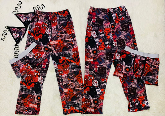 Spiderman comics red background 5 pcs pajama duo