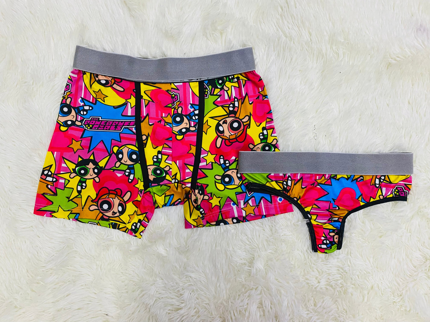 Girls Super Powerpuff Duo One-size With Thong - Fundies