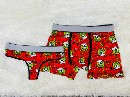 Mike wazowski  matching couples underwear christmas