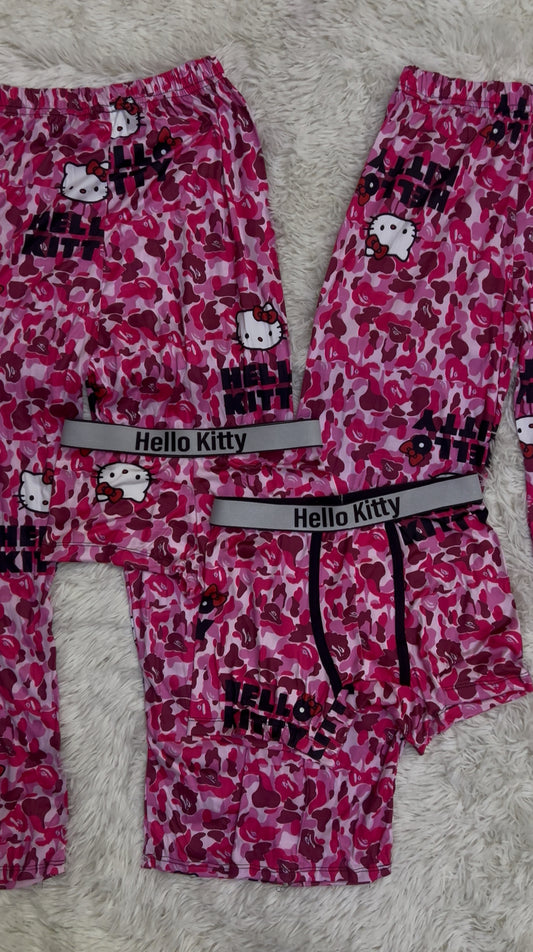 Hello kitty pink camo bape 5 pcs pajama duo