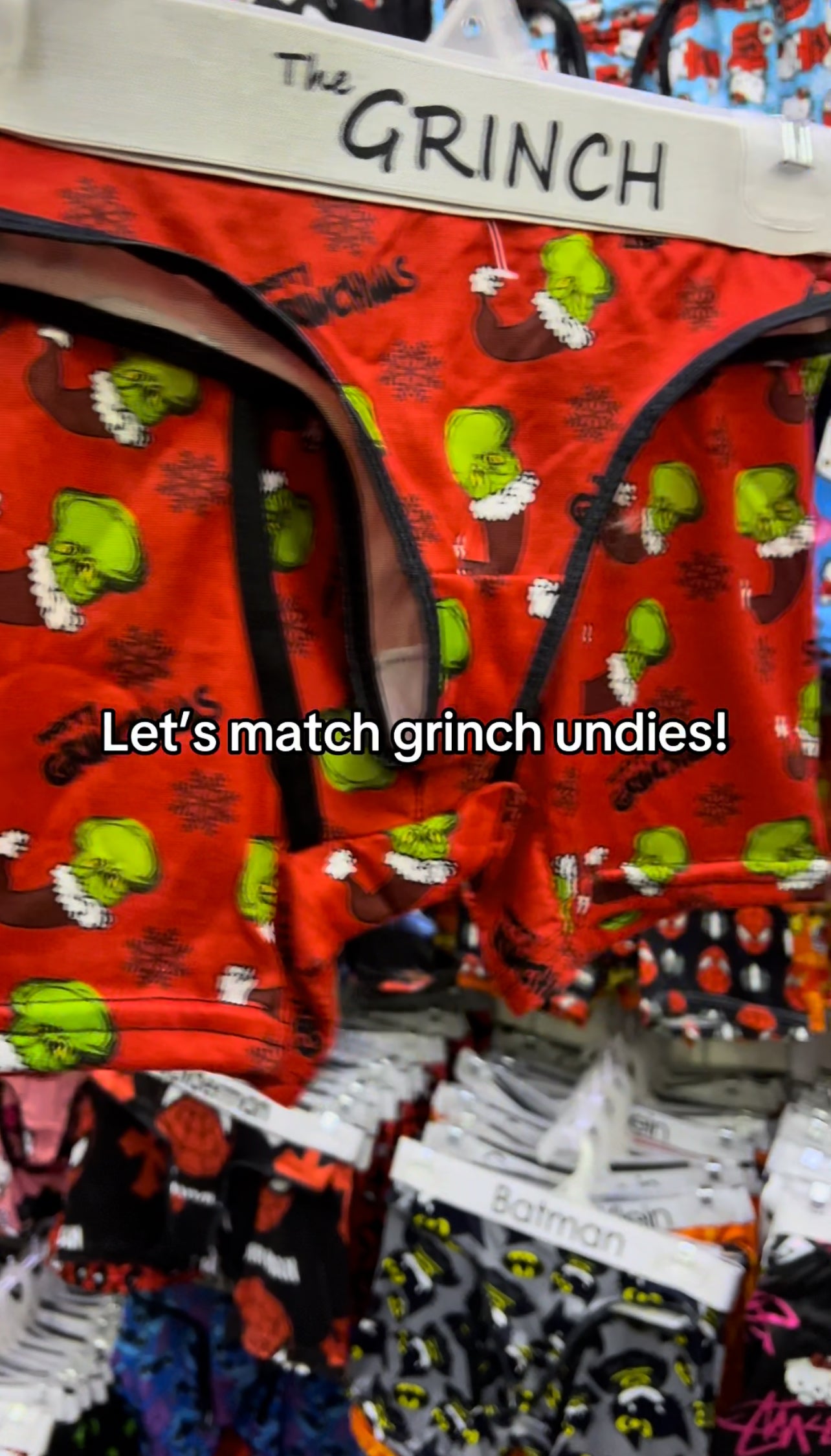 Grinch red matching couples underwear christmas