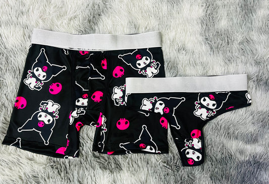 Kuromy Black and Fucsia matching couples underwear
