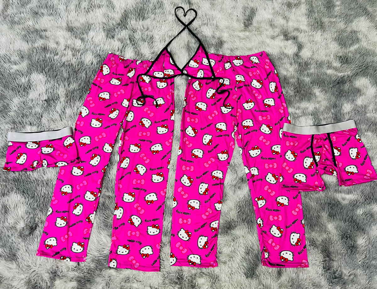 Kitty Pink Bow 5 Piece PJ Set