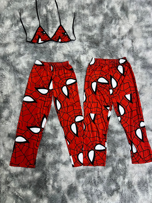 Spiderman face pajama duo