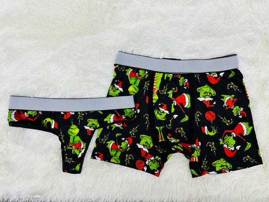 Grinch matching couples underwear christmas