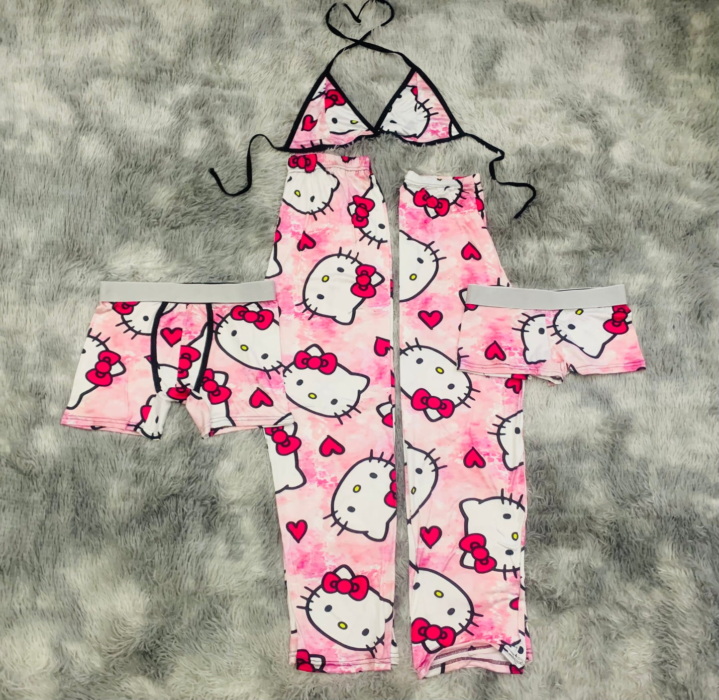 Kitty Pink Tie Dye 5 pcs pajama duo