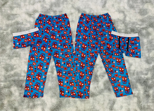 Spider kitty Blue Background 5 pcs pajama duo