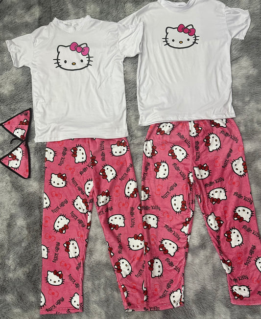 Hello kitty pink Matching plush pjs with T-shirt