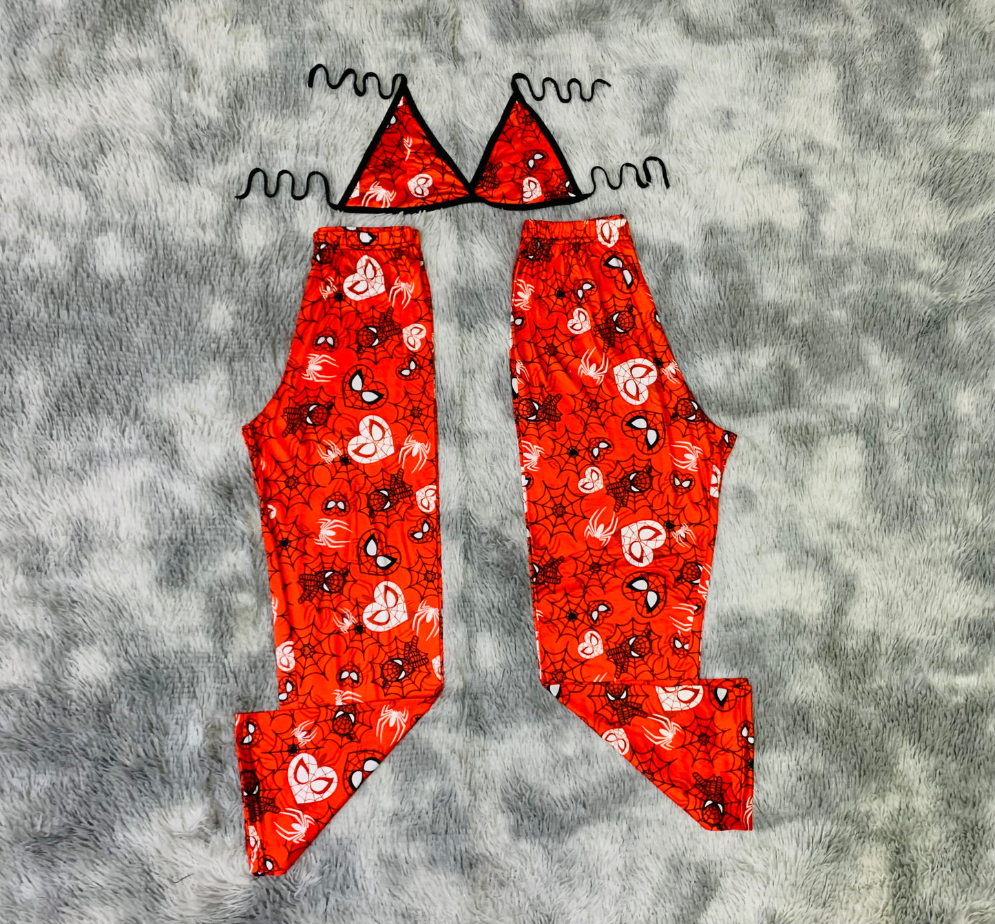 Spiderman with cobweb hearts Plush pajama duo