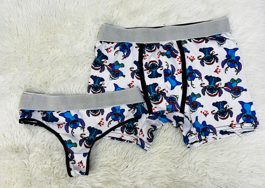 Stitch matching couples underwear christmas