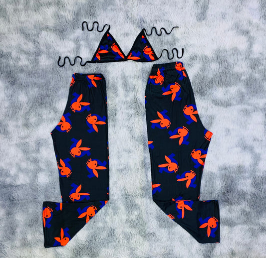 Play Boy red Plush pajama duo