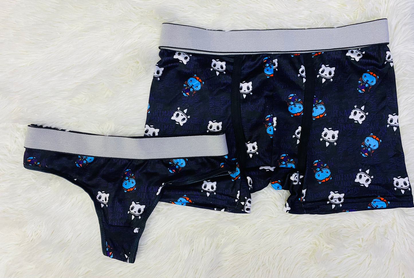 hello kitty nightmare before christmas matching couples underwear Halloween