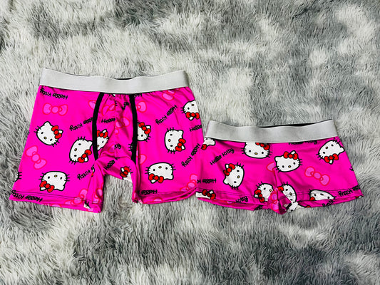 Kitty Pink and Bun couples matching underwear boxer and boxer MIXED SIZES