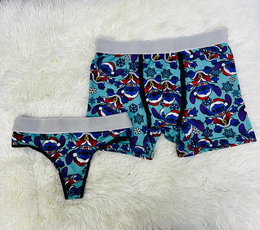 Stitch matching couples underwear christmas