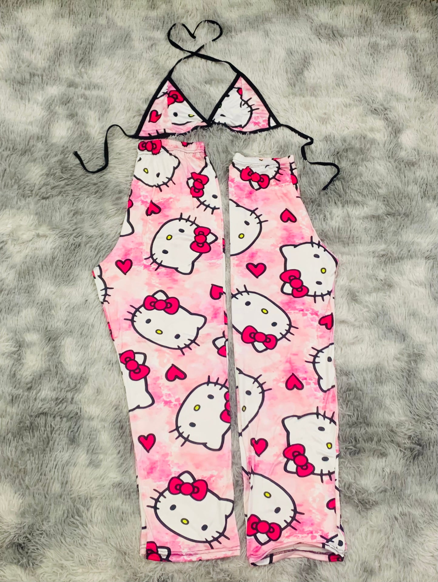 Kitty Pink Tie Dye 5 pcs pajama duo
