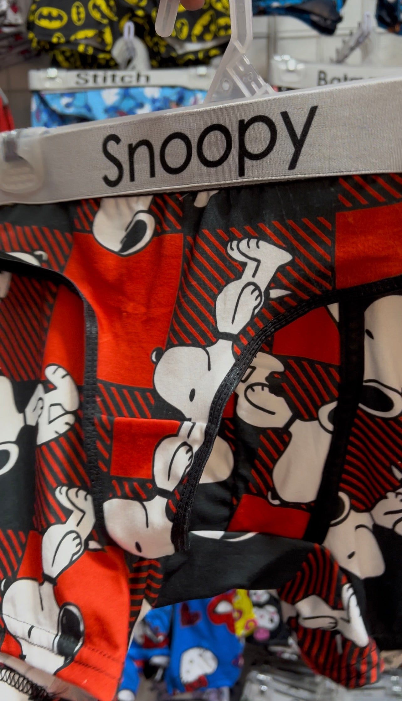 Snoopy red plaid Print matching underwear Couple Set
