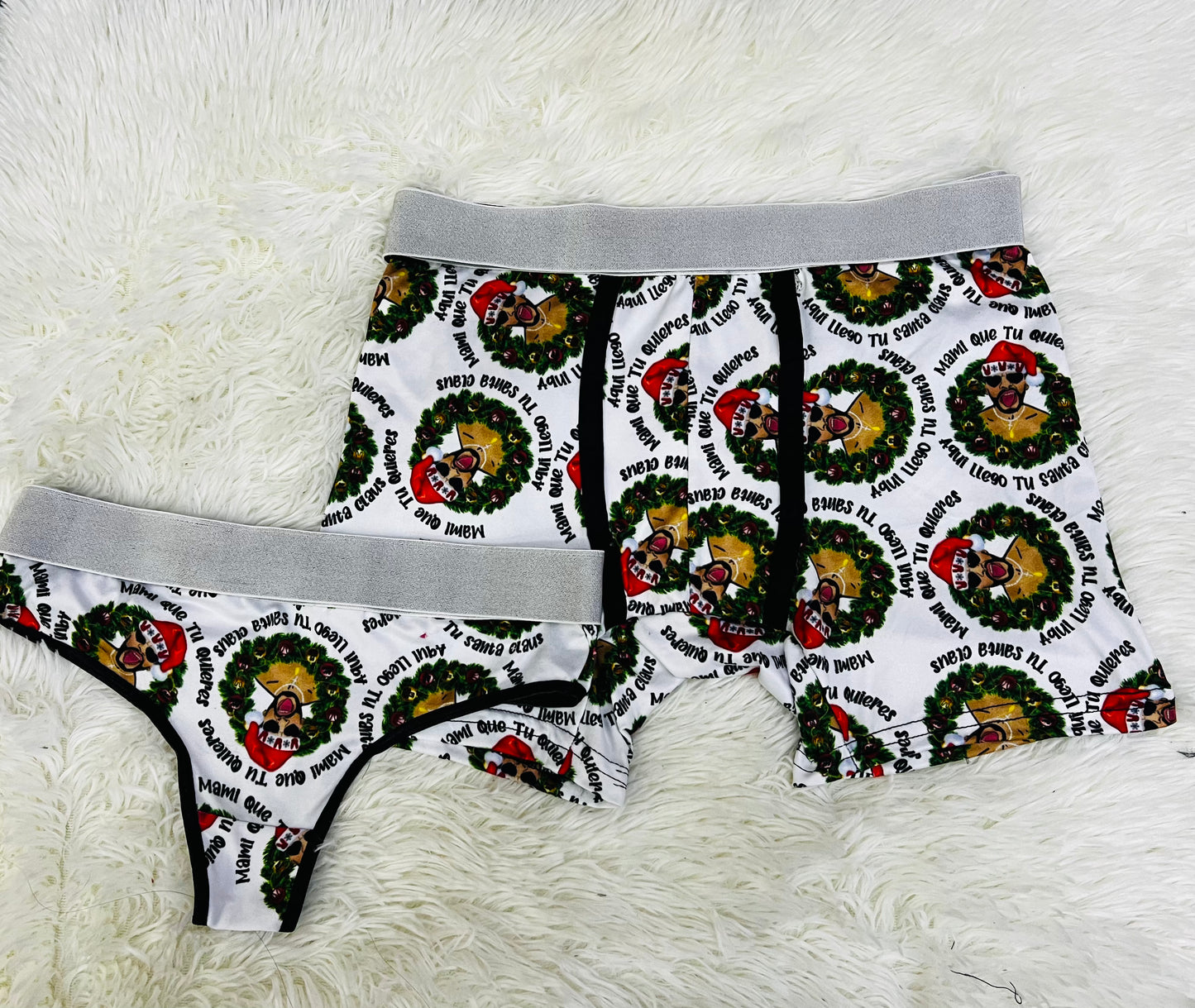 Bad bunny matching couples underwear christmas