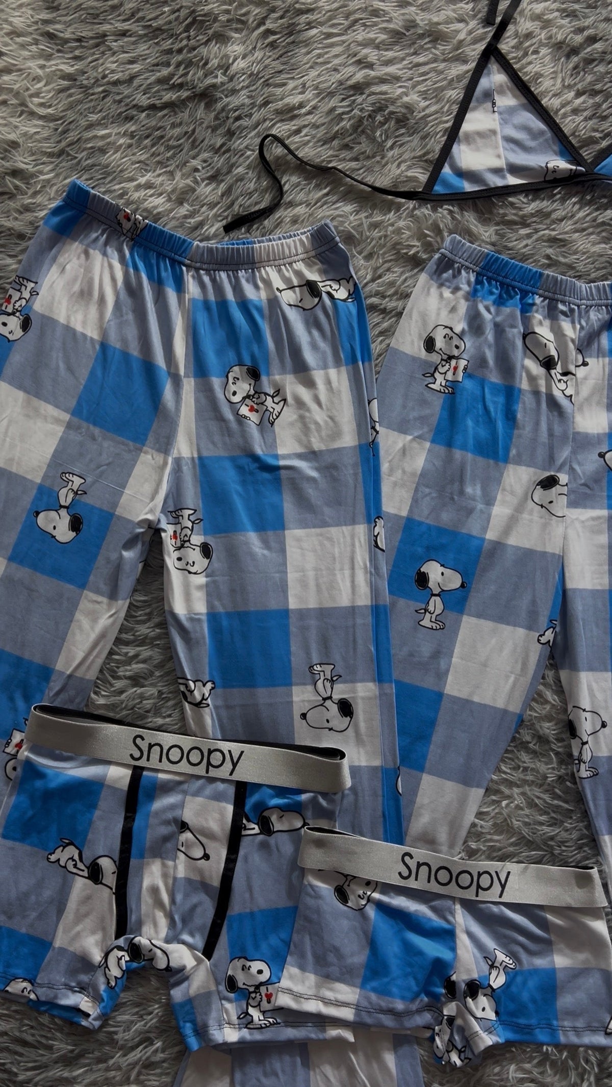 Snoopy Plaid Blue 5 Piece PJ