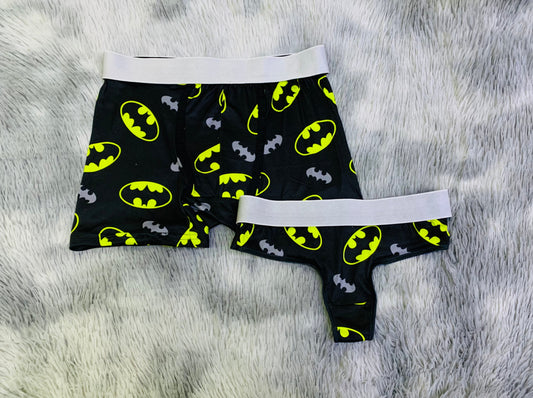 Batman Printed Black Duo One-size With Thong - Fundies