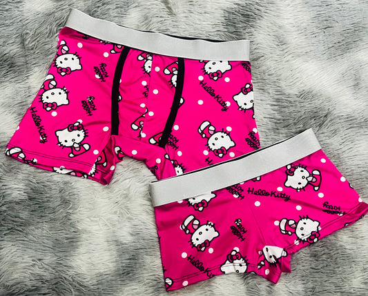 Hello kitty polk a dot matching couples boxer underwear