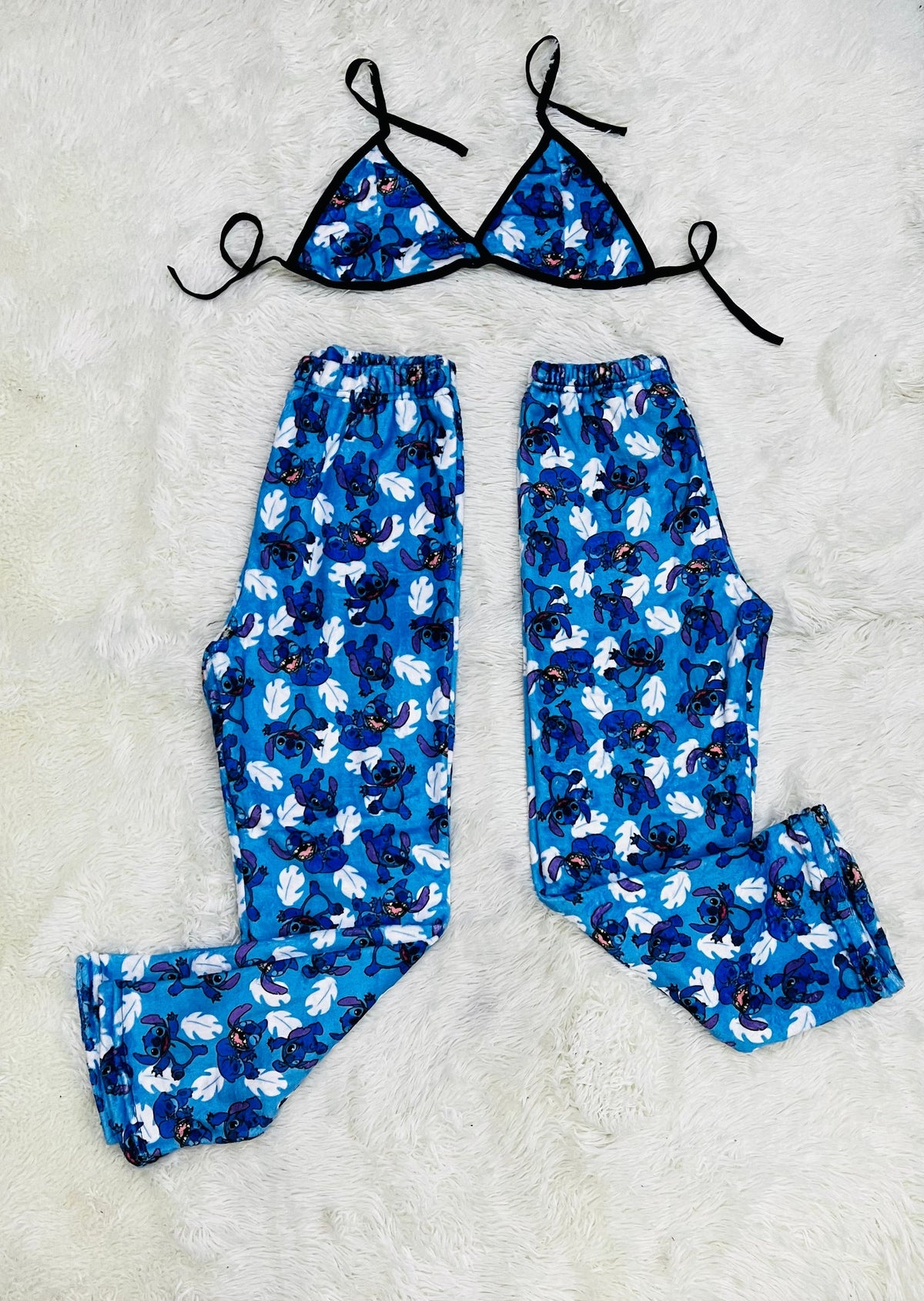 Stitch Leaves Matching Plush PJs