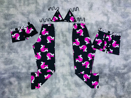 Play Boy pink 5 pcs pajama duo
