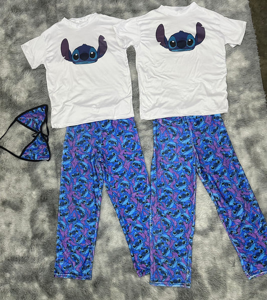 Stitch Matching plush pjs with T-shirt