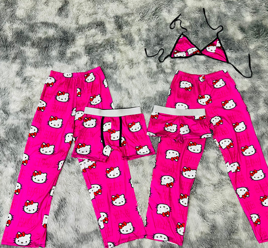 Hello kitty Pink Love background 5 pcs pajama duo