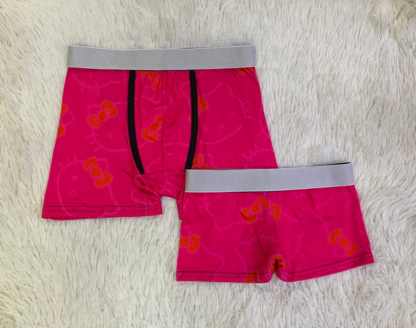 Kitty faces silhouette pink  5 pcs pajama duo