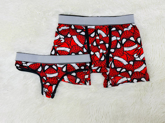 Spiderman matching couples underwear christmas