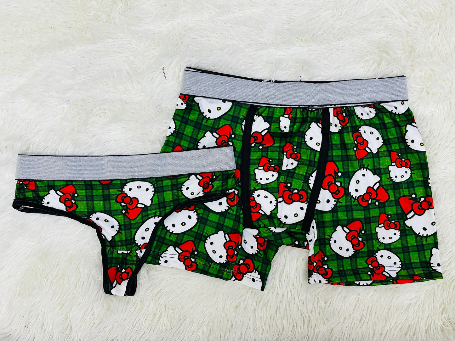 Kitty  christmas matching couples underwear christmas