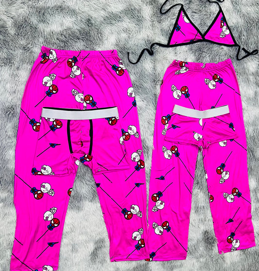 spider man and hello kitty pink 5 pcs pajama duo
