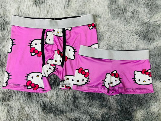 Kitty Cute Pinky couples matching underwear boxer and boxer MIXED SIZES