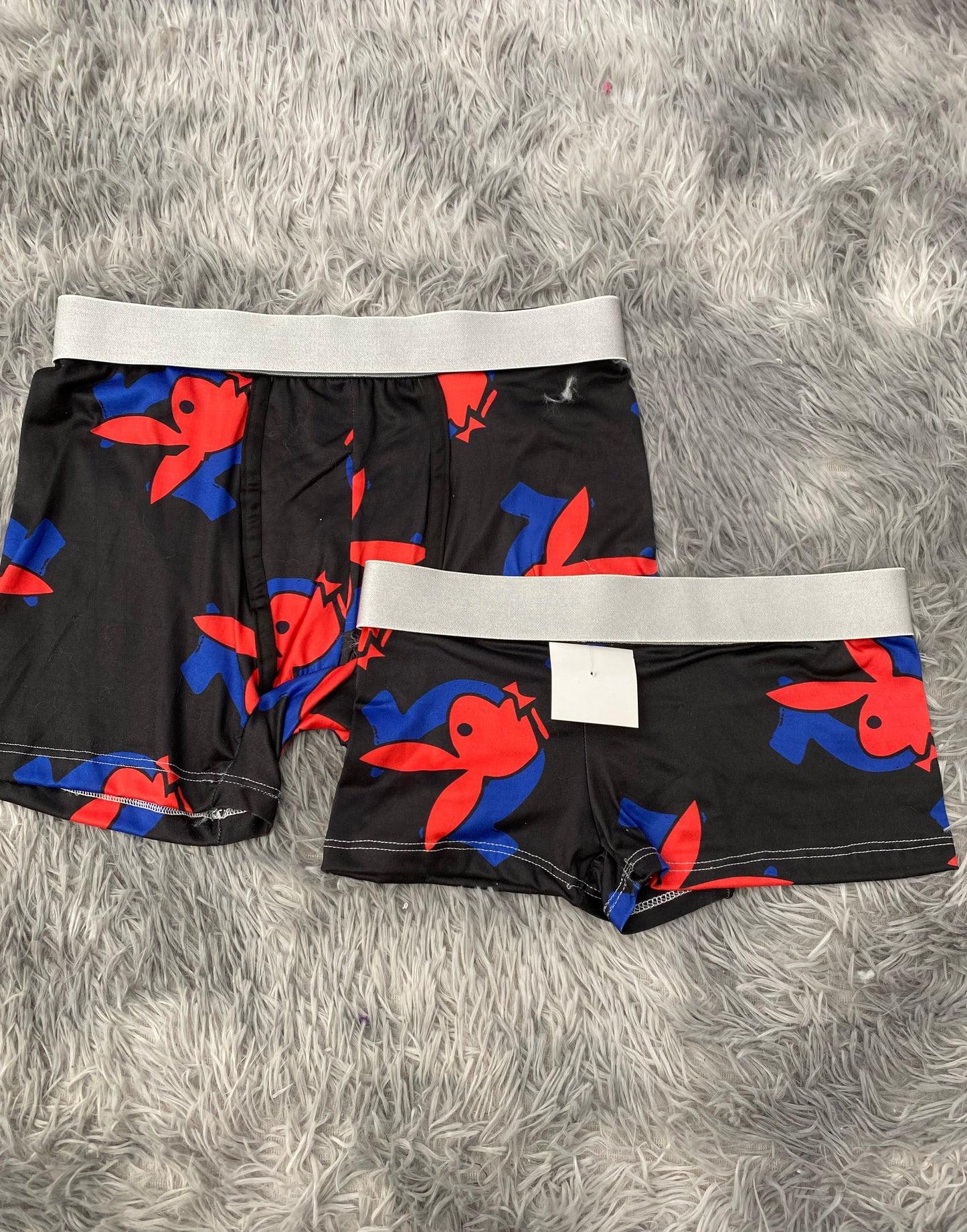 Play Boy x True Religion Red & Blue Matching Boxer & Boxer Set for Couples