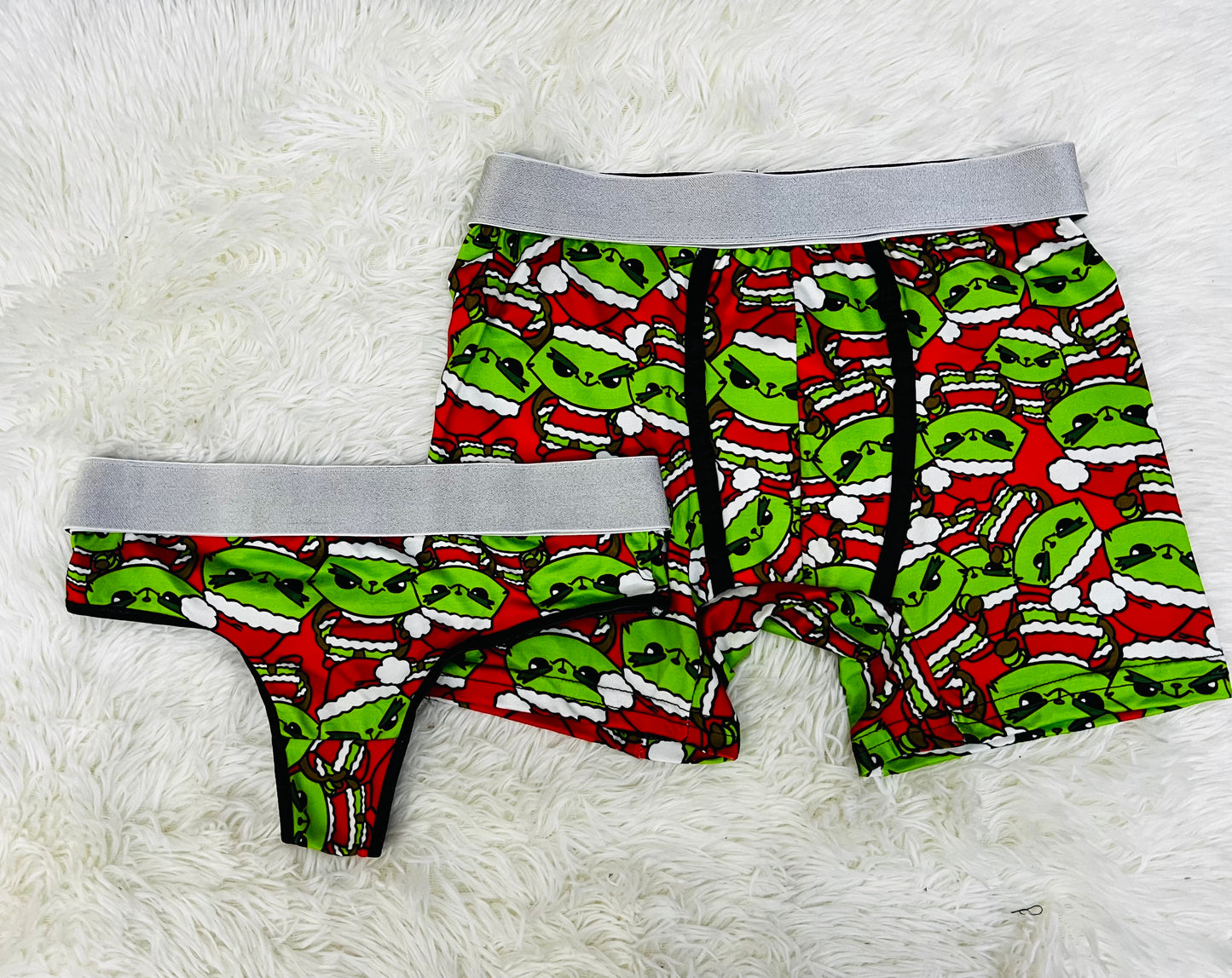 Grinch matching couples underwear christmas