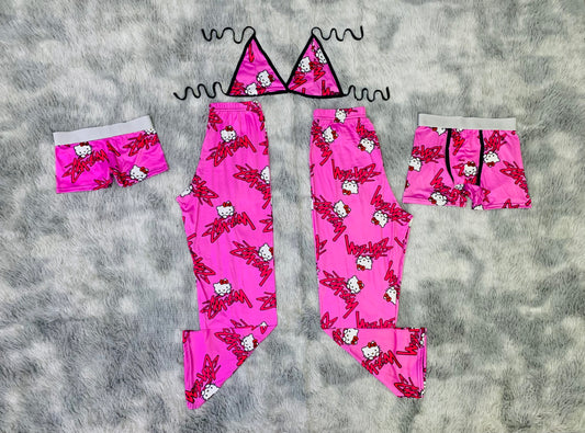 Hello kitty stussy pink 5 pcs pajama duo