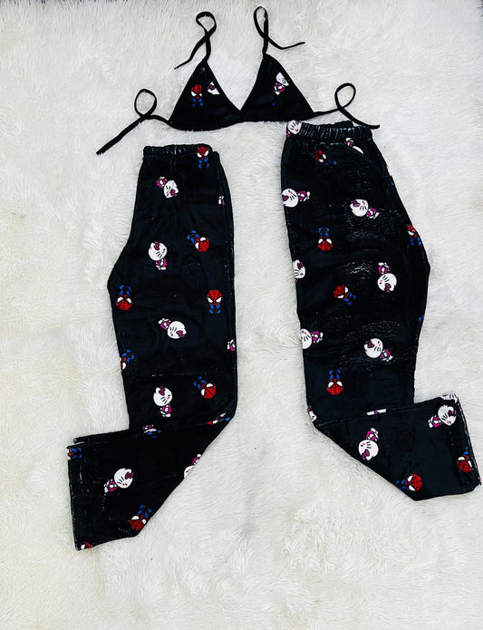 SpiderKitty Black Kiss Matching Plushie PJs - Fundies