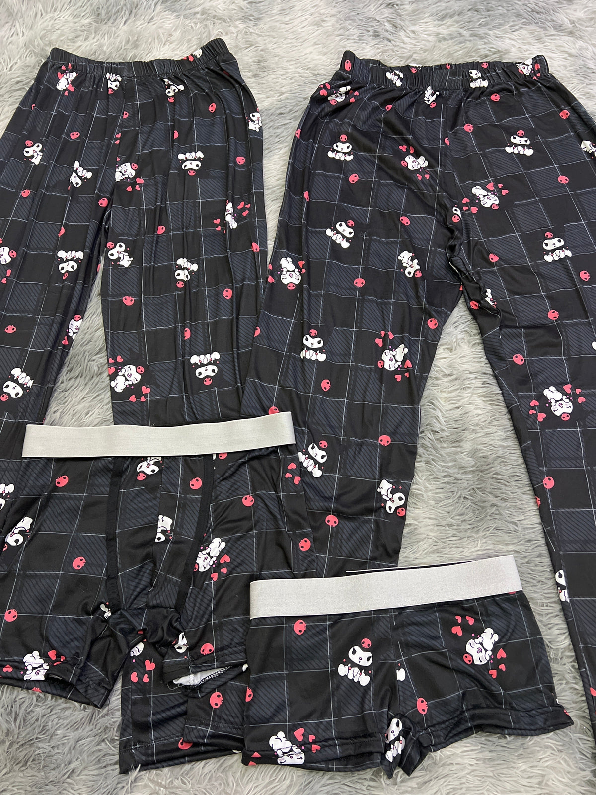 Kuromi Plaid And Skulls 5 Piece PJ
