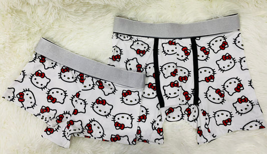 Kitty face matching couples boxer underwear - Fundies